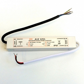 Zasilacz LED 12V/24V -15W  IP67