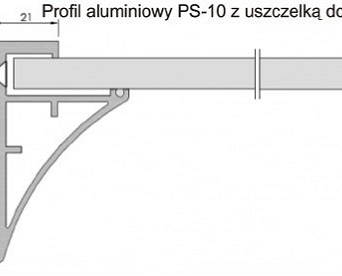 Profil do półki szklanej 10 mm
