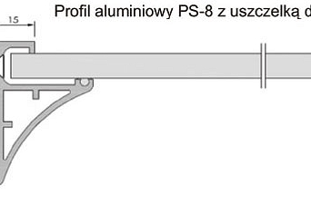 Profil do półki szklanej 8 mm